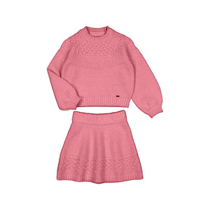 Orchid Tricot Sweater & Skirt Set
