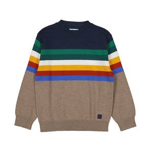 Multi Stripe Crew Sweater