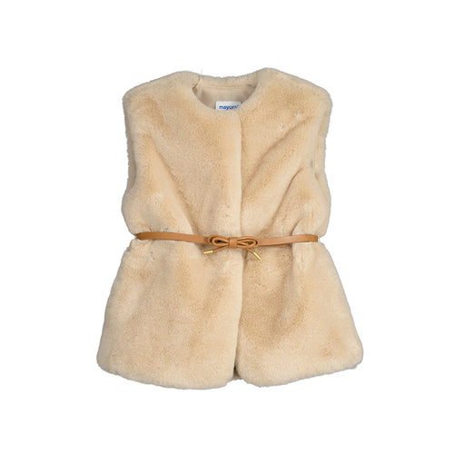 Natural Faux Fur Vest
