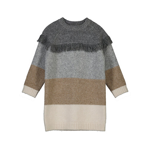Steel Stripe French Sweater Dress
