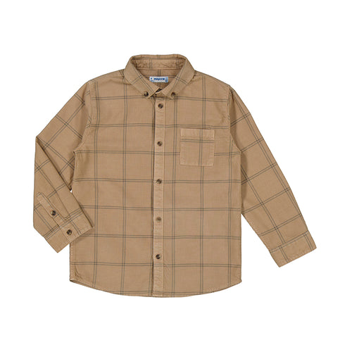 Tan Long Sleeve Corduroy Overshirt