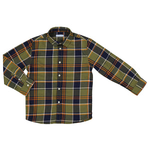 Olive Long Sleeve Checked Shirt