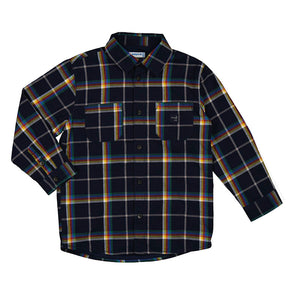 Dark Colorful Plaid Check Overshirt