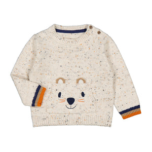 Heather Cream Baby Bear Sweater