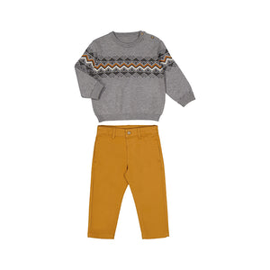 Grey Caramel Baby Sweater Set