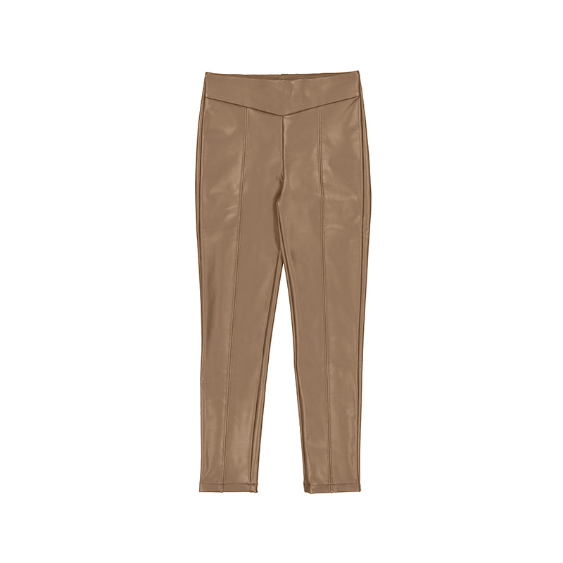 Tan Faux Leather Leggings