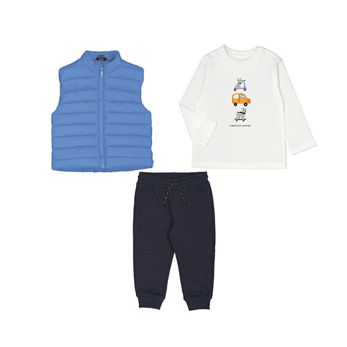 Blue Sky Puffy Vest Baby 3 Piece Set