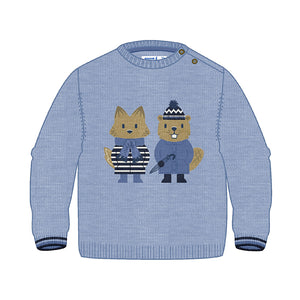 Sky Blue Critters Baby Sweater
