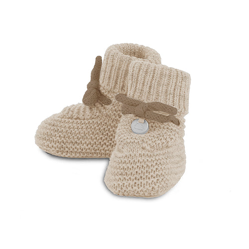 Light Brown Knit Baby Booties