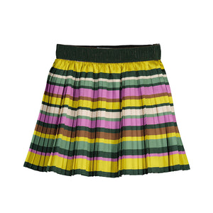 Bright Striped Pleated Skirt
