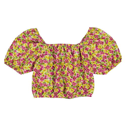 Pistachio Floral Puff Sleeve Top