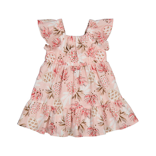 Pink Pineapple Textured Baby Dress