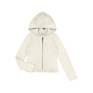 Natural Knit Ribbed Zip Hoodie