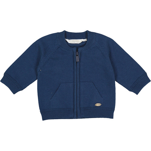 Navy Tricot Baby Sweater