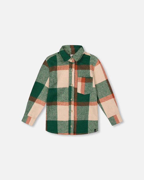Green Plaid Baby Button Down