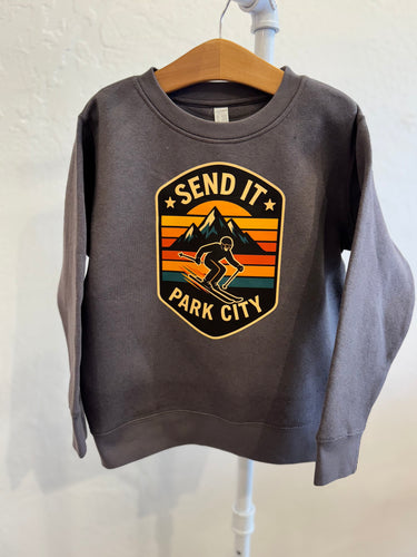 Send It Park City Charcoal Crewneck Sweater