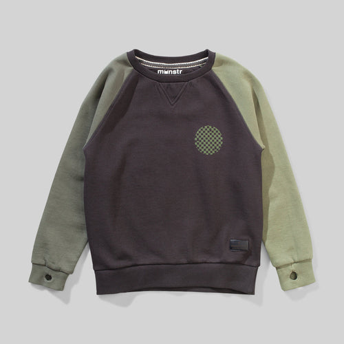 Black & Olive Krisflip Crew Sweater