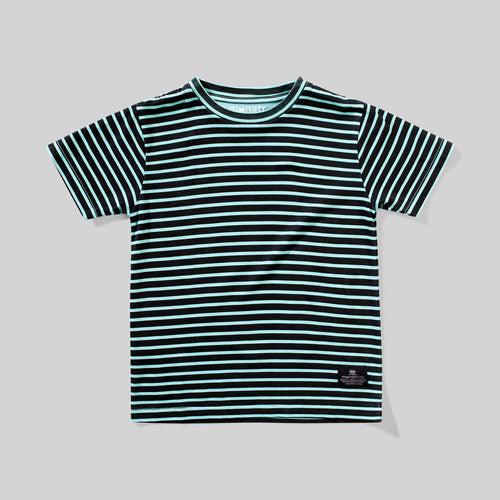 Mint Starsand Striped Short Sleeve Tee