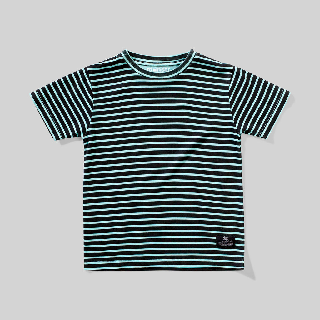 Mint Starsand Striped Short Sleeve Tee