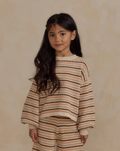 Load image into Gallery viewer, Honeycomb Stripe Boxy Crop Sweater