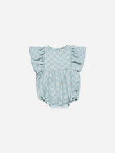 Load image into Gallery viewer, Blue Check Kalea Romper