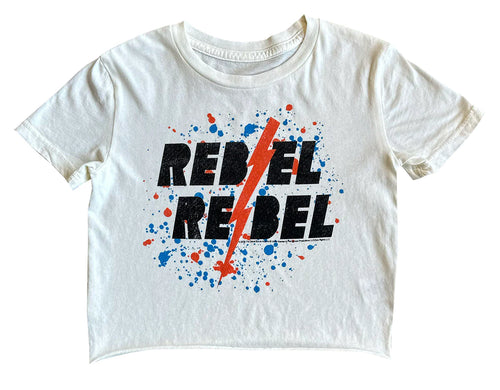 Dirty White Rebel Rebel Not Quite Crop Tee