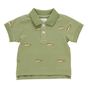 Rainbow Trout Embroidery Boys Alec Shirt