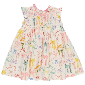 Watercolor Bows Girls Stevie Dress
