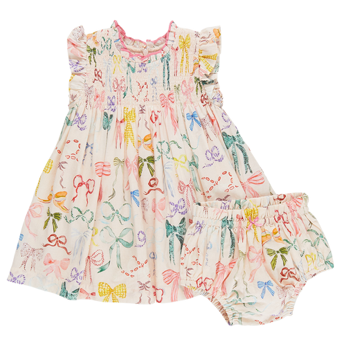 Watercolor Bows Baby Stevie Dress Set