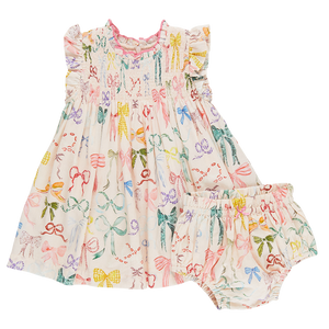 Watercolor Bows Baby Stevie Dress Set