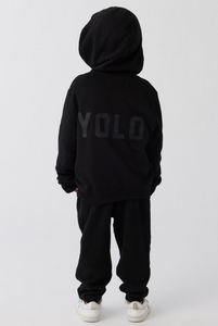Black YOLO Pullover Hoodie