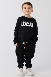 Black Local Long Sleeve Crew Tee