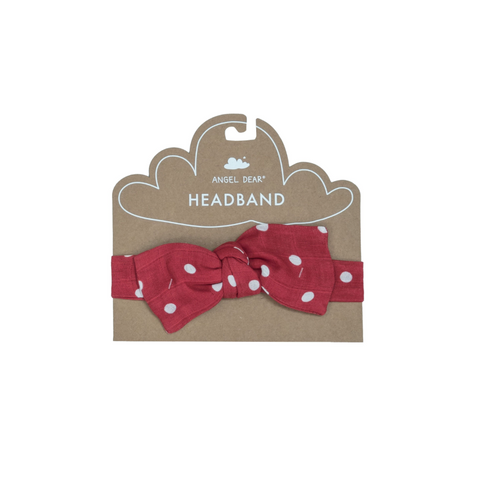 Red Polka Dot Muslin Headband