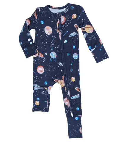Solar System Two Way Zip Footie Romper