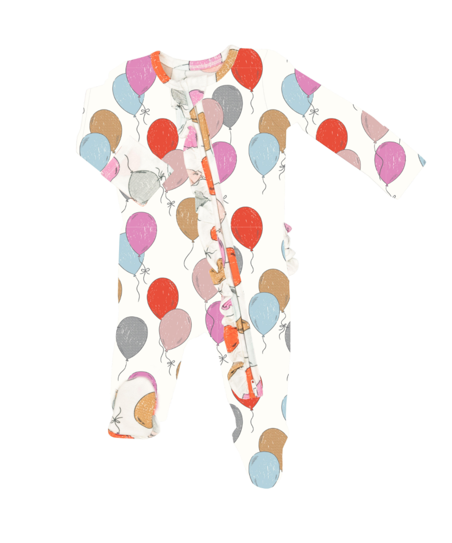 Balloons Ruffle Zipper Footie
