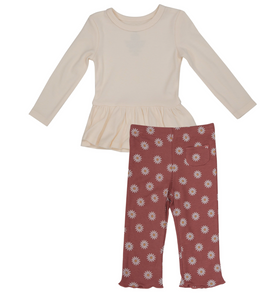 Daisy Dot Peplum Top and Flare Pant