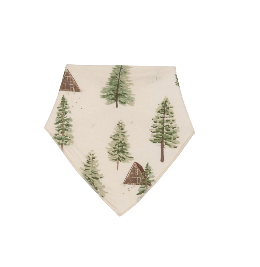 Cabin and Trees Bamboo Bandana Bib