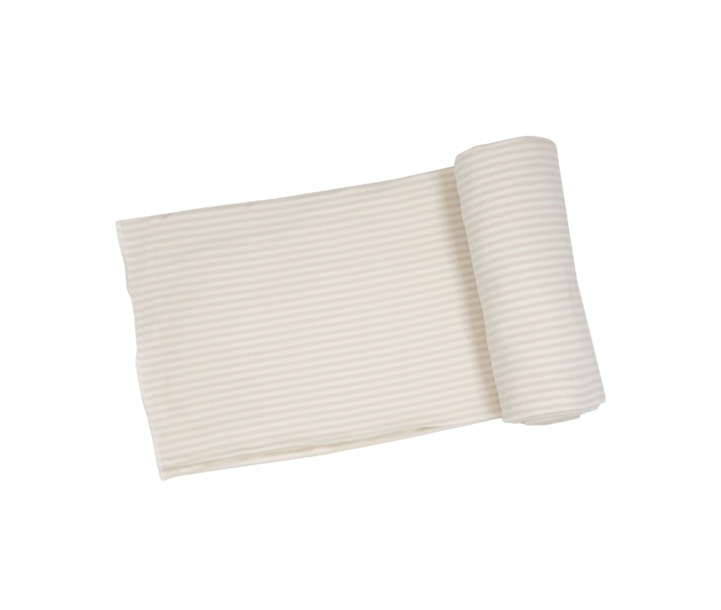 Khaki Dreamtime Animals Stripe Swaddle Blanket