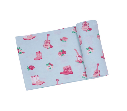 Fancy Cowgirl Bamboo Swaddle Blanket