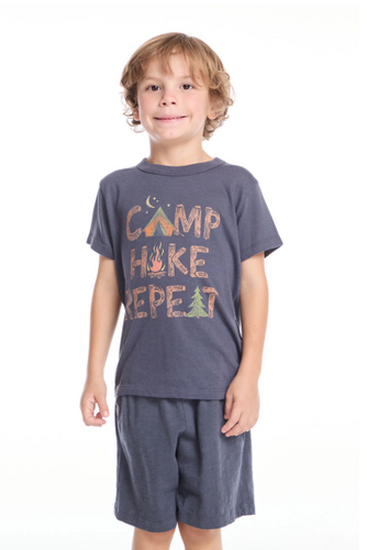 Camp Hike Repeat Slate Tee