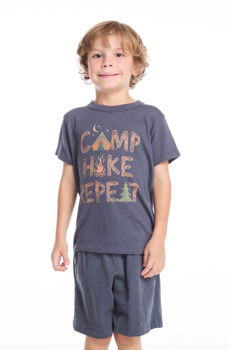 Camp Hike Repeat Slate Tee