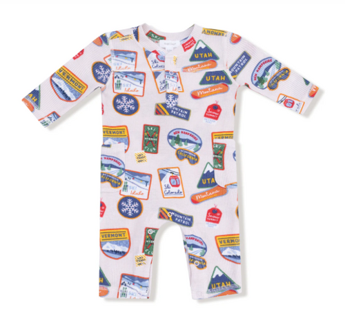 Vintage State Snow Sport Patches Uni Romper