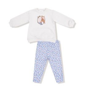 Country Calico Puff Sleeve Sweatshirt Set
