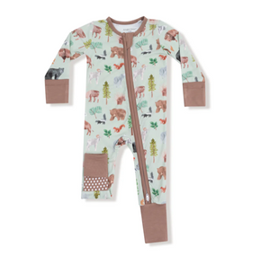 American Woodland Animals 2 Way Zipper Romper