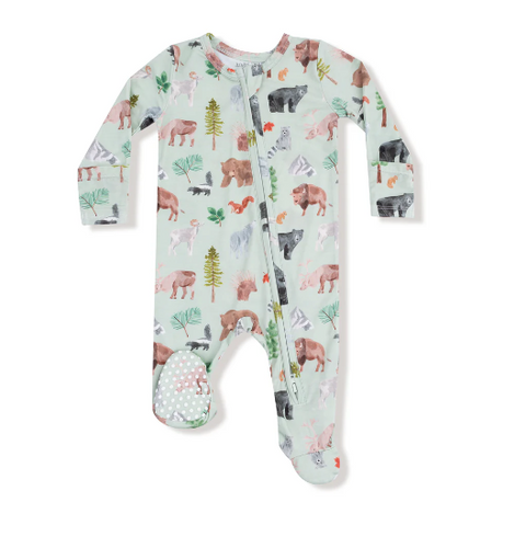 American Woodland Animals 2 Way Zipper Romper