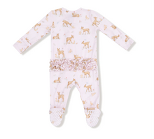 Load image into Gallery viewer, Little Fawn Ruffle 2 Way Zipper Footie
