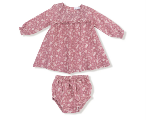 Bandana Floral Smocked Ruffle Dress