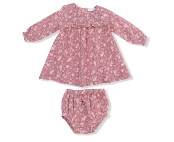 Bandana Floral Smocked Ruffle Dress