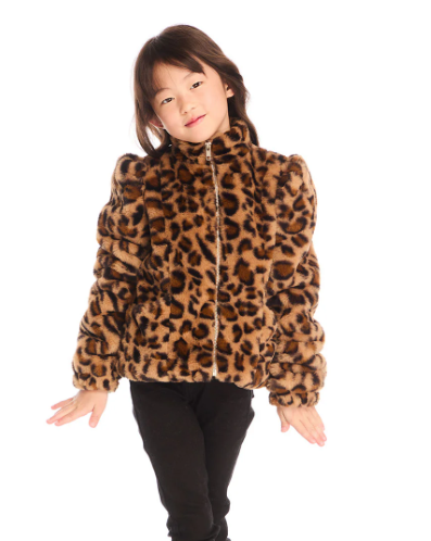 Leopard Love Sequin Faux Fur Jacket