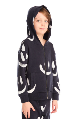 Smileys Navy Zip Hoodie